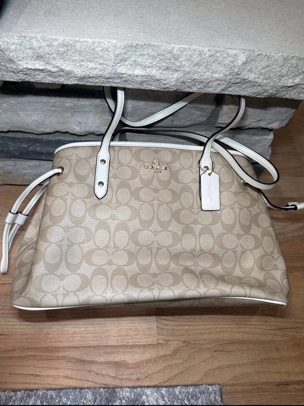 Coach Signature Drawstring Carryall Tote